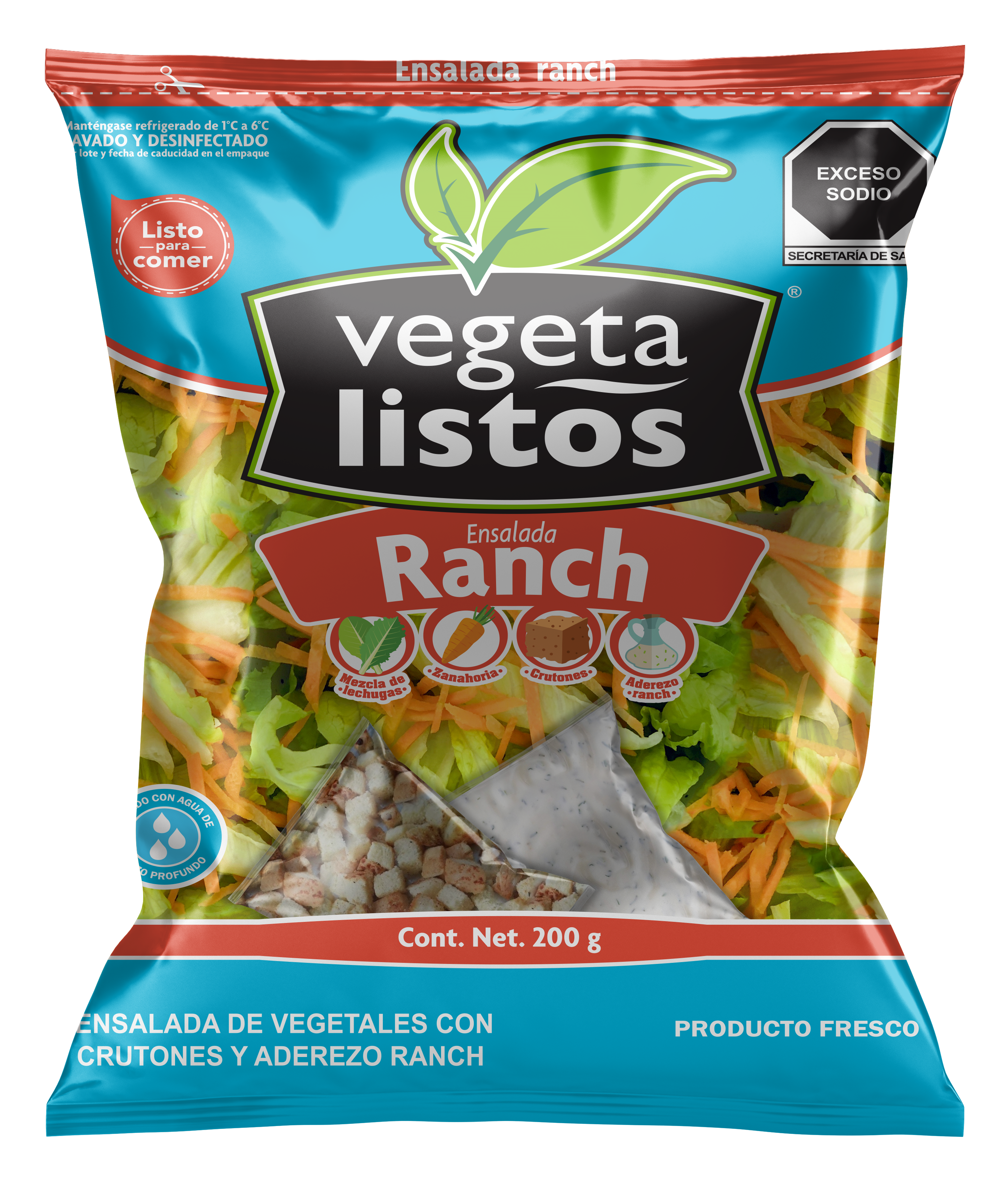 Ensalada Ranch (200g)(caja con 12 pzas) – Vegetalistos